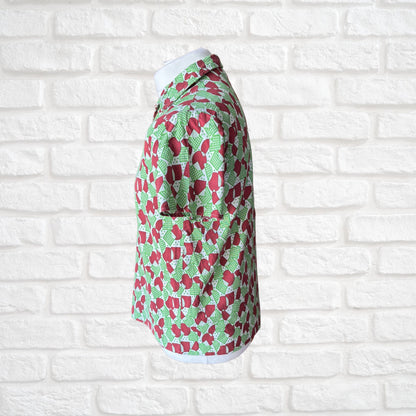 70s Vibrant Geometric Print Vintage Cotton Shirt. Approx UK size S- M (men) 12-14 (women )