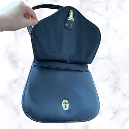 60s Navy Blue Mod Style Vintage St. Michael Shoulder Bag