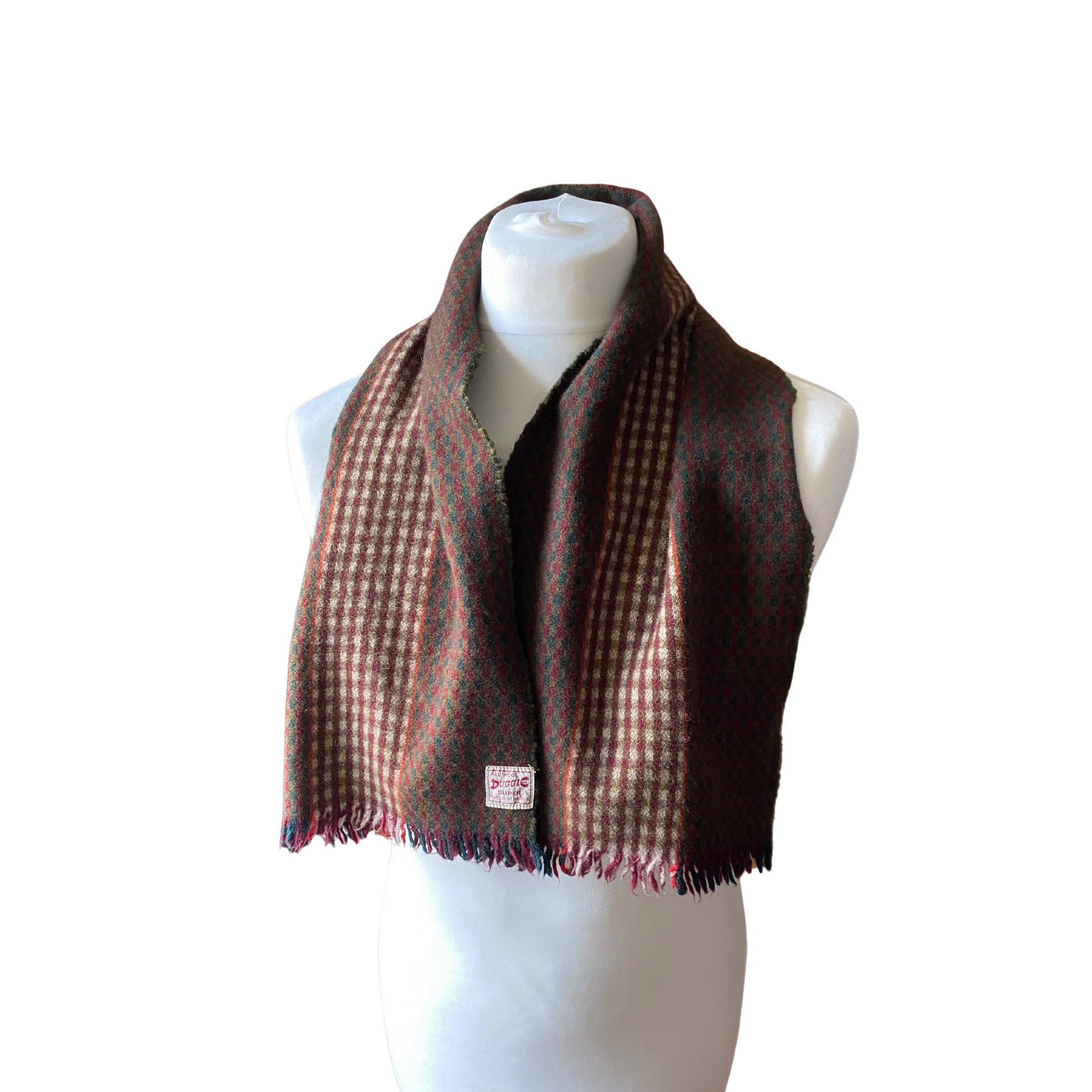 Checked wool 60s mod scarf 