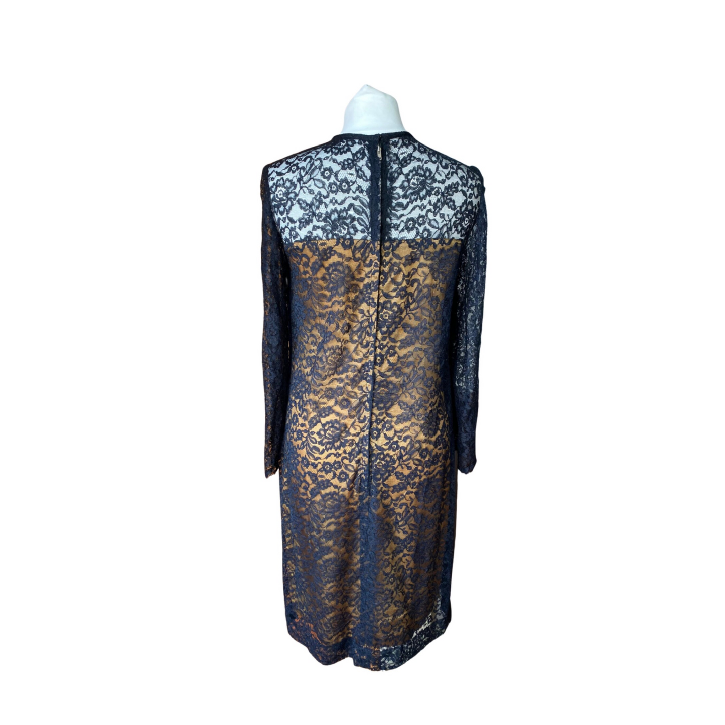 60s black lace shift dress.Perfect for a party or elegant  event. Approx  U.K. size  8-10