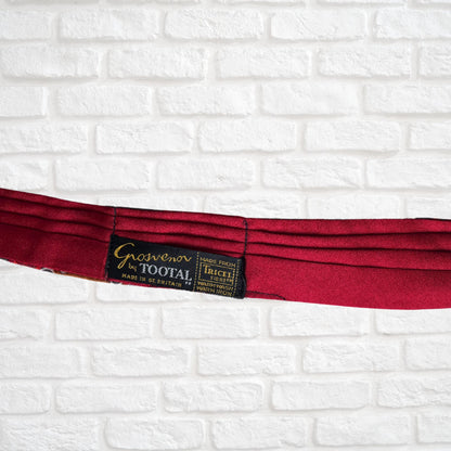 60s/70s Mod Style Red,Grey, White and Brown Paisley Print Vintage Tootal Cravat
