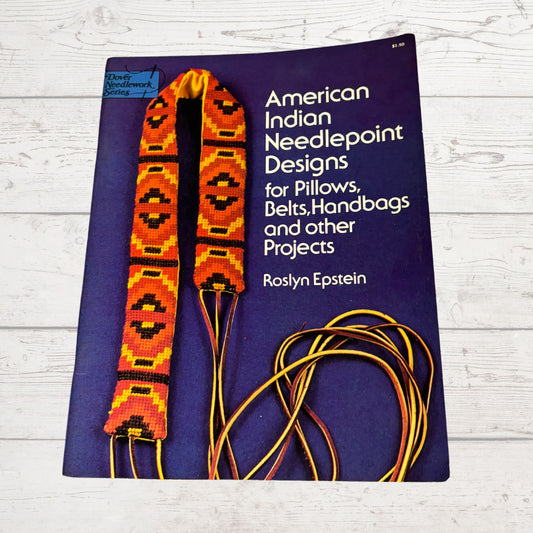 American Indian Needlepoint Designs by Roslyn Epstein. A 1970s Needlecraft Design Vintage Book