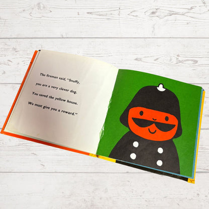 Vintage 1970s Dick Bruna Hardcover Children's Book - Snuffy and the Fire: A Bright and Colourful Tale of Heroism