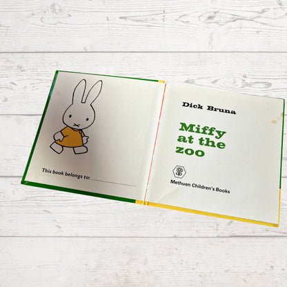 Vintage 1980s Dick Bruna Hardcover Children's Book - Miffy at the Zoo : A Bright and Colourful Tale of a Special Day Out
