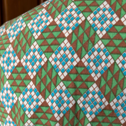 70s Geometric Print Cotton Vintage Shirt with Zip Front. Approx UK size M - L ( men) 14 -16 (women )