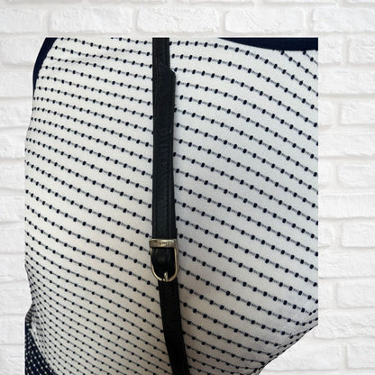 Vintage 60s Mod Style Navy Blue Triangle Cross Body Bag with Adjustable Shoulder Strap