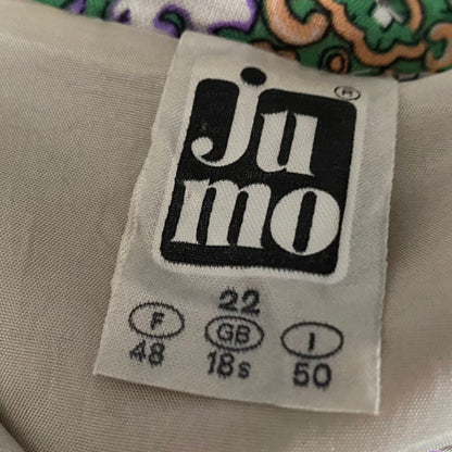 70s long purple paisley floral shirt waister dress . Approx U.K size 12