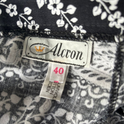 1970s Black and White Boho Style Cotton Vintage Maxi Skirt . Approx UK size 8-10