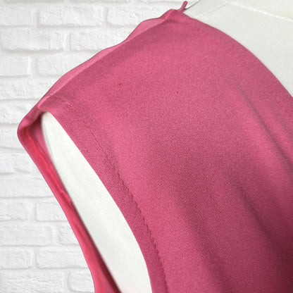 Pink vintage Grecian style, deep v neck maxi dress. Approx UK size 6-8