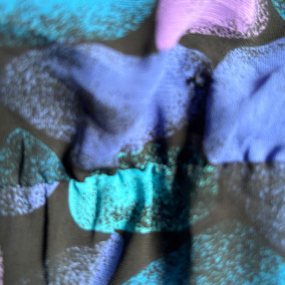 Stunning 1920s style Black, Blue, Mauve and Turquoise Vintage 80s Dress. Approx UK size 10 -12