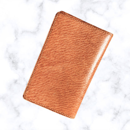 Vintage Dark Tan Pigskin Bifold Wallet/Note Book Holder - Stylish and Practical
