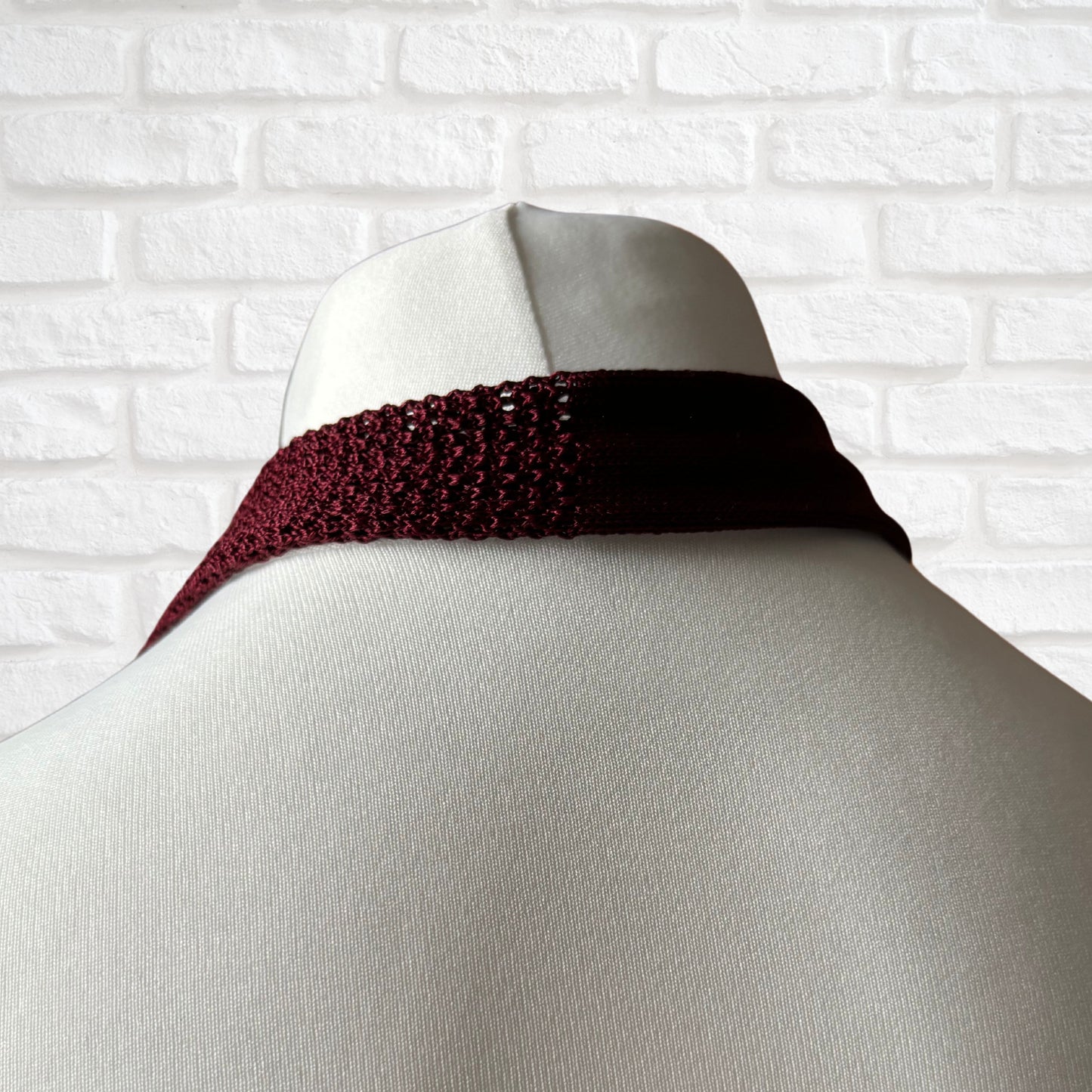 Burgundy Knitted Square-Ended Vintage Mod Style Tie by Gold Star