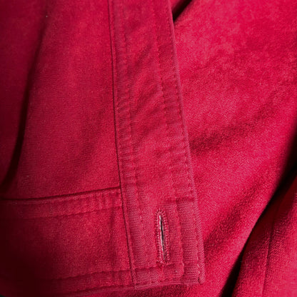 Vintage 80s Cherry Red Moleskin Blouson Style Jacket. Approx UK size 8- 12