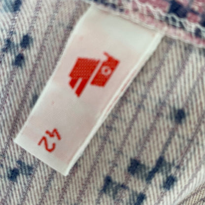 1970s Geometric Print Long Sleeved Cotton Vintage Shirt. Approx UK size XL (men) 18-20 ( women)