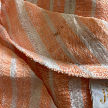 60s Peach and White Striped Linen Smock Top by Jantzen Beachwear. Approx UK size 12-14
