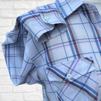 White Striped Long Sleeved Cotton Vintage Levi Shirt  Approx UK size L (mens) 12-16 (women’s)