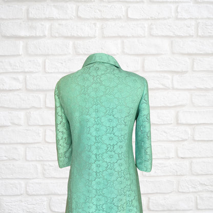 60s style mint green vintage lace coat/ dress. Approx UK size 10-12