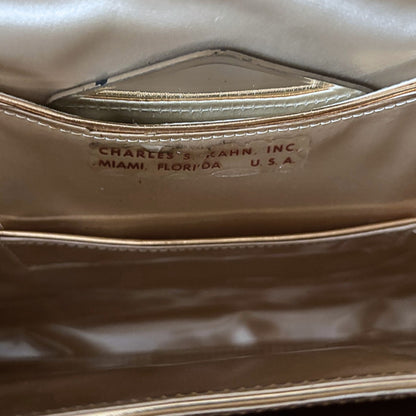 Vintage 1950s Tan Wool Felt Handbag with Lucite Handle - Charles S Kahn Inc, Florida