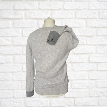 Soft Grey Marl Vintage Wool V Neck Jumper,  Approx UK size 12-16 ( w) sml to med (m)
