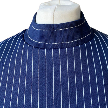 60s Vintage Mod Style Navy Blue and White Scooter Dress with Matching Belt. Approx UK size 8-10