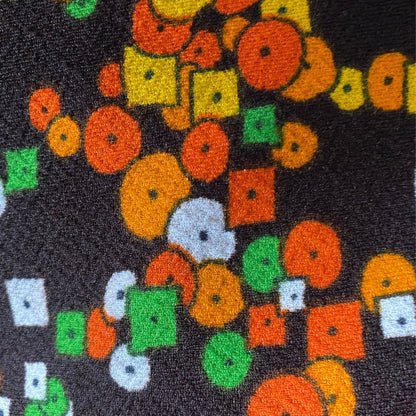 Vintage 60s Geometric Print Long Sleeved Mini Dress. Approx UK size 14-16