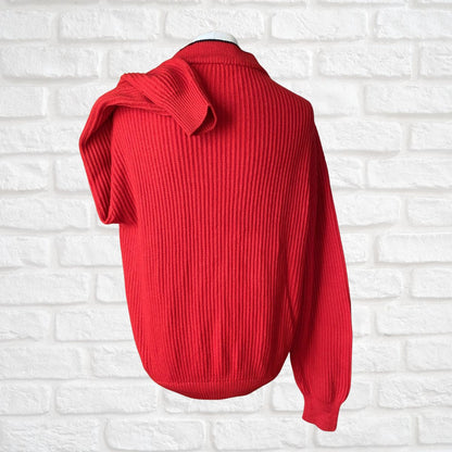 Vintage red ribbed chunky knit sailing jumper.  Approx UK size men’s XXL