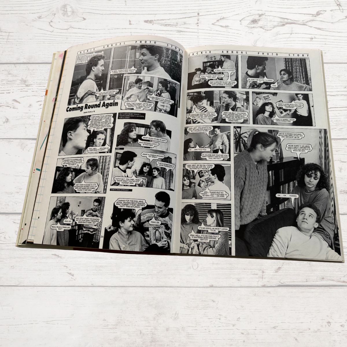 Jackie 1988 Vintage Annual photo story on a white background 