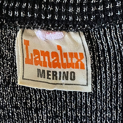 70s Disco Style Black and Silver Sparkly Tank Top. Approx UK size 6-12