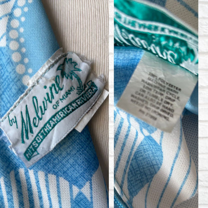 Close-up of fabric labels with brand names on a textured background