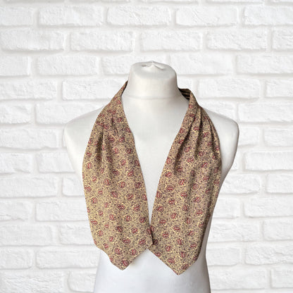 60s Mod Style Yellow, Black and Red Paisley Print Vintage Tootal Cravat