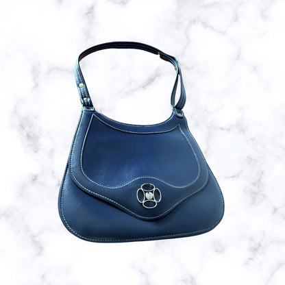 60s Navy Blue Mod Style Vintage St. Michael Shoulder Bag