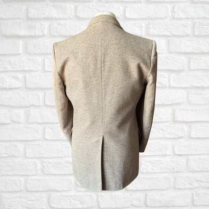 Vintage 1970s Centaur, British Made Herringbone Weave Wool Blend Blazer . Approx UK size M- L ( mens)