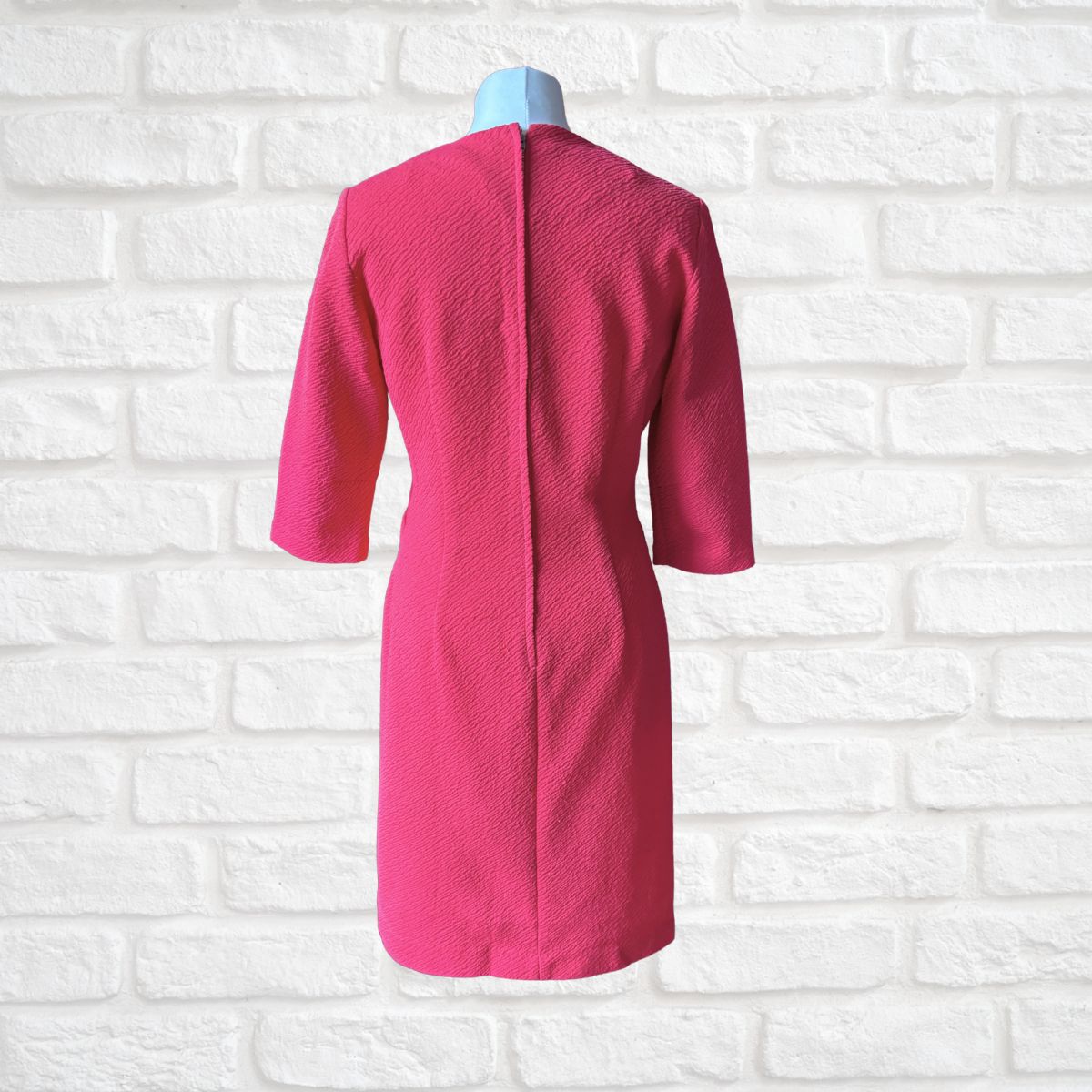 Pink 60s scooter dress with zip up back On a white background 