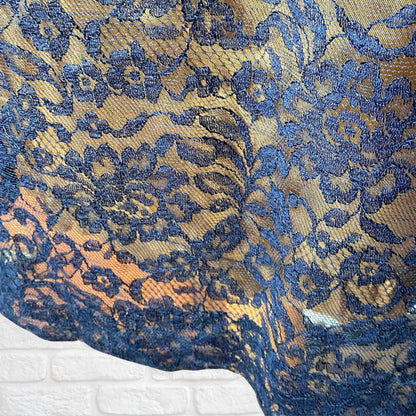 60s Vintage Black Lace Long Sleeved Shift Dress. Approx  U.K. size  8-10