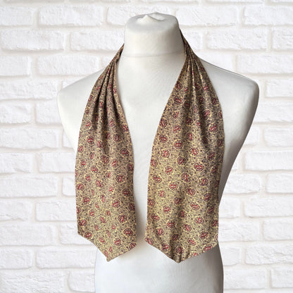 60s Mod Style Yellow, Black and Red Paisley Print Vintage Tootal Cravat