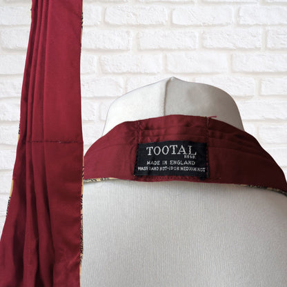 60s Mod Style Red and Yellow, Black and Red Paisley Print Vintage Tootal Cravat