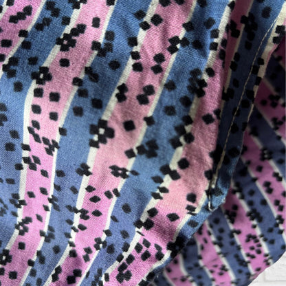 Vintage 1950s Pink and Blue  Cotton Striped Summer Dress. Approx UK size 10-12