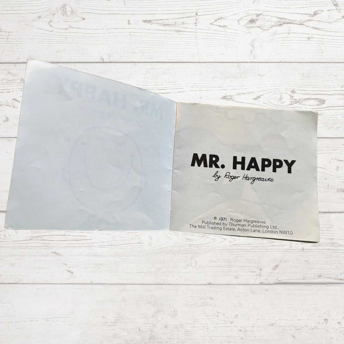 Mr Happy by Roger Hargreaves text first page 