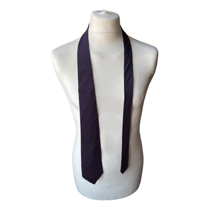 Navy Blue and Red Bird Print Nina Ricci Silk Vintage Tie