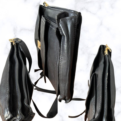 Vintage Black Leather Cross Body/ Shoulder Bag. Classic and Stylish. Perfect for Everyday