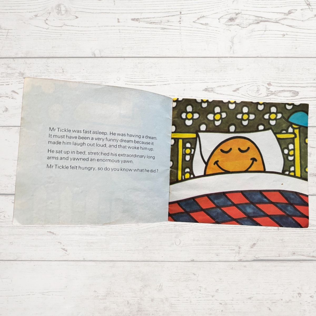 Mr Tickle dreaming in bed 