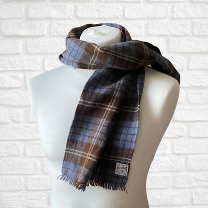 Vintage Tartan 60s mod style Duggie Wool Scarf with Fringing. Great gift idea