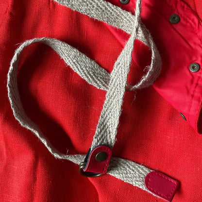 80s Red Vintage Midi Skirt with Contrasting Belt.Approx UK size 8-10