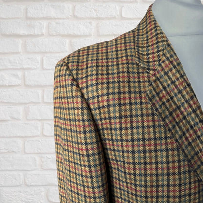 Classic Vintage Cacharel Checked Wool Italian made Blazer . Approx UK size M- L