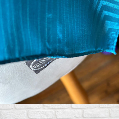 Dark Turquoise Large Square Vintage Textured Print Scarf.  Great Gift idea