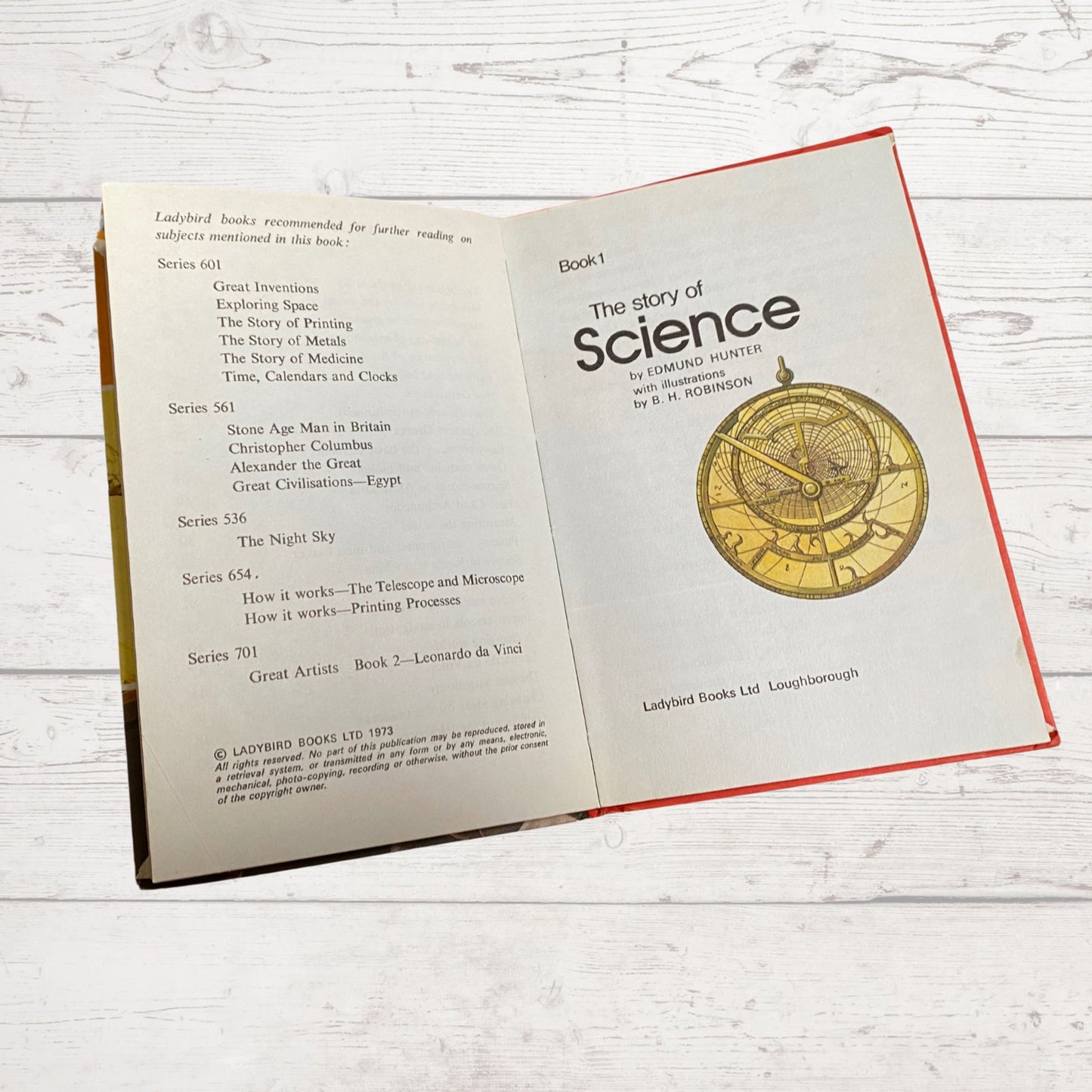 Vintage 1970s ladybird book, The Story of Science. Book 1, Series 601