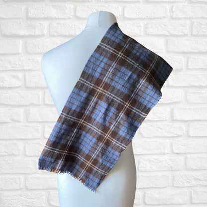 Vintage Tartan 60s mod style Duggie Wool Scarf with Fringing. Great gift idea