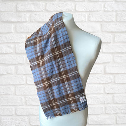 Vintage Tartan 60s mod style Duggie Wool Scarf with Fringing. Great gift idea