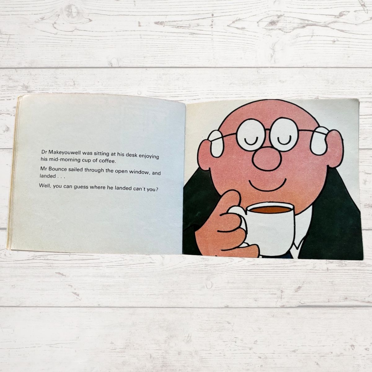 Cartoon doctor drinking coffee