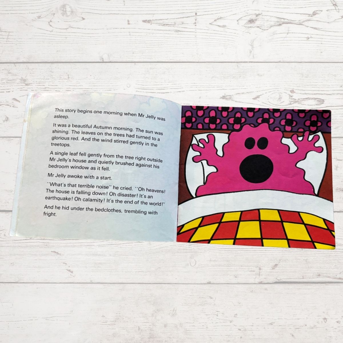 Mr Jelly looking frightened in bed 